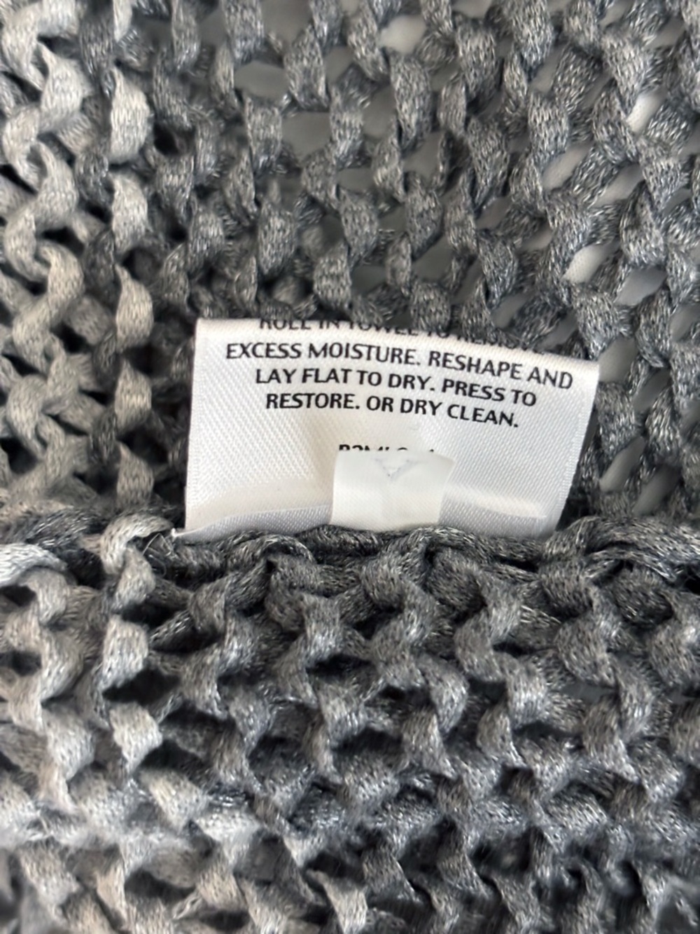 Eileen Fisher Grey Colorblock Chunky Knit Cardigan Sweater Medium - Picture 6 of 6